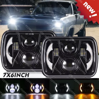 Par de faros LED 5x7" 7x6" haz alto/bajo para Dodge D150 D250 D350 Ram 50 H6054 Foto 1 de 4