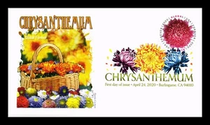 DR JIM STAMPS US COVER CHRYSANTHEMUM FLOWERS GLOBAL FOREVER FDC PANDA CACHET - Picture 1 of 2
