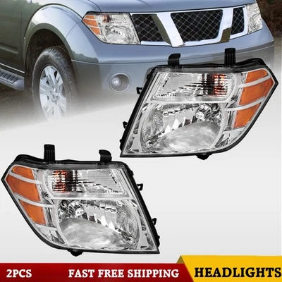 Chrome For 2008 2009 2010 2011 2012 Pathfinder Headlights Headlamps Left+Right - Image 1 of 4