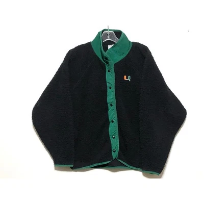 Miami Hurricanes UM Pink Victorias Secret Sherpa Fleece Snap Jacket Sz M Cozy  - Image 1 of 4