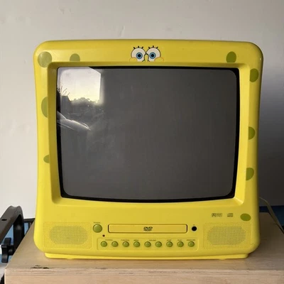 SpongeBob SquarePants 13 CRT TV/DVD Combo Emerson Model #SB351 Powers On Tested - Image 1 of 4