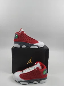 Air Jordan 13 palestra rosso selce grigio scuola elementare taglia 5,5 anni  - Foto 1 di 9