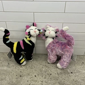 Vintage Whimsyclay Plush Cats By Amy Lacombe Set Of 2 - Picture 1 of 9