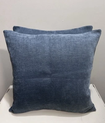 2x Conjunto de 2 Almofadas de Arremesso Quadradas Texturizadas 20x20” Jeans Jeans Azul Novo Completo! - Imagem 1 de 4