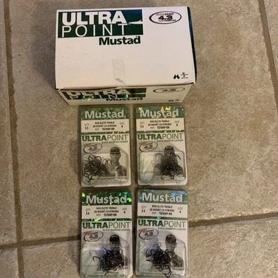 44 ganchos agudos Mustad KVD Elite #4 triple agarre 1x fuerte (paquete de 4x 11 ganchos) Foto 1 de 4