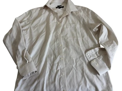 Pronto Uomo Dress Shirt Mens 16 White Non-Iron Slim Fit Long Sleeve Button Down - Image 1 of 4