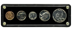 1962 Uncirculated United States 5 Coin Set Black Capital Holder - Picture 1 of 2
