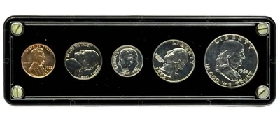 1962 Uncirculated United States 5 Coin Set Black Capital Holder - Image 1 of 2