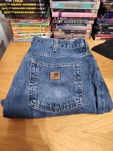 Carhartt Herren Carpenter Work Jeans Blau Medium Wash Denim 35x24 - Bild 1 von 4