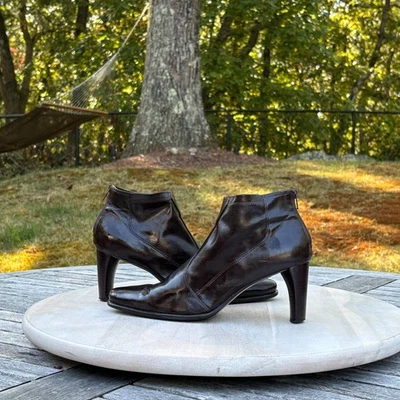 Botines al tobillo con tacón de cuero negro areosoles para mujer talla 8,5 elegantes tacón cónico Foto 1 de 4