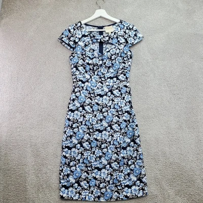 Vestido Vaina ModCloth Para Mujer Pequeño Multicolor Estampado Floral Cerradura Cuello Cremallera Trasera Foto 1 de 4