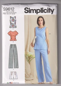 9612 SIMPLICITY - TOP PANTALONES Y SHORTS - Talla 14/16/18/20/22 - Imagen 1 de 2