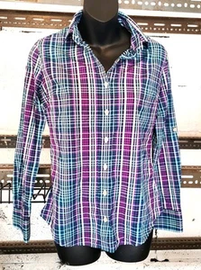 Peter Millar Check Long Sleeve Shirt - Button Down - Womens - Size Smail - Picture 1 of 11