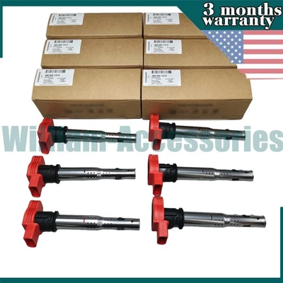 6X NEW Ignition Coils & Iridium Spark Plugs For Audi A4 A6 Q5 S5 3.0L 3.2L UF529 Foto 1 de 4