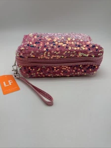 Pink Sequined Glam Bag Makeup Holder - Zipper - Love of Fashion New York - Picture 1 of 2