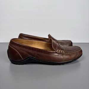 Mocassini Martin Dingman in pelle marrone con suola Vibram 530035 taglia 9,5 M - Foto 1 di 14