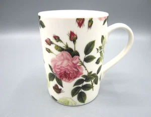Home Essentials White, Pink & White Roses Floral Tea Coffee Mug 12 Oz. (368) - Picture 1 of 6