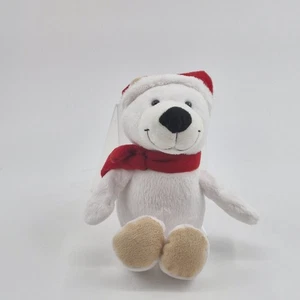 Ferrero Kinder Oso Polar Peluche 23cm - Oso Blanco con Sombrero Rojo y Bufanda - Imagen 1 de 9