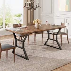 70.9" Large Dining Room Table for 6, Rectangular Kitchen Table with Heavy Dut... - Picture 1 of 7
