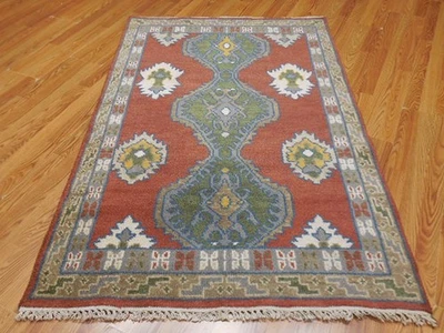 Bohemian Rug, Oushak Turkish Ushak Rug,Contemporary Design Rug 4x6 Ft - Image 1 of 4