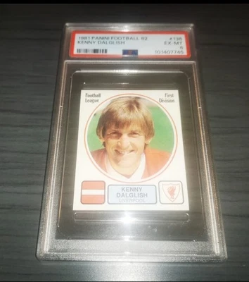 Kenny Dalglish 1981 Panini Fútbol 82 PSA 6 #136 Pegatina Liverpool FC Foto 1 de 2