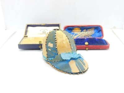 Early Victorian Jockey Riding Cap Hat Pin Cushion With Pins Antique c1850 - Image 1 of 4