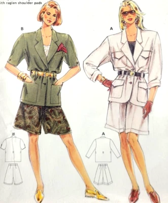 UC Burda 5382 Sew Pattern High Waisted Pleated Long Walking Shorts Jacket 10-18 - Image 1 of 4