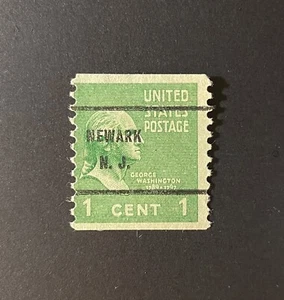 Newark, New Jersey Type 61 Precancel - 1 cent Prexie coil U.S. #839 - NJ - Picture 1 of 1