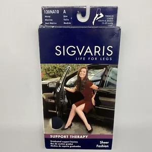 SIGVARIS SHEER FASHION SUPPORT THIGH HI CUISSE 15-20mmHg NAVY MARINE A 120NA10 - Picture 1 of 6