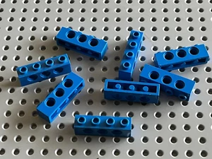 8 x Barre perforée bleue LEGO TECHNIC blue  brick with holes 1 x 4 ref 3701 bleu - Picture 1 of 1