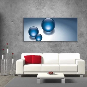 Wall Art Glass Print Picture Painting Unique Home Decor Gift Bubbles cm/125x50 - Picture 1 of 4