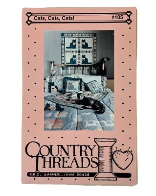¡Gatos, gatos, gatos! Patrón de edredón de apliques #105 por Country Threads Instrucciones Foto 1 de 4