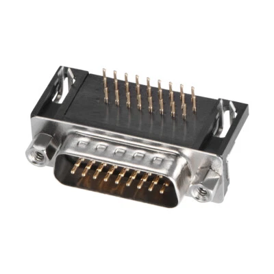 1pc D-sub Connector Male Plug 26-pin 3-row Right Angle Port Terminal Black - Image 1 of 4