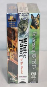 My Friend Flicka, Rin Tin Tin, White Fang – VHS 3-Movie Set – NEW Sealed - Foto 1 di 7