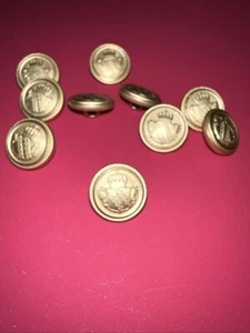Vintage Crown with wheat and shield buttons gold tone Qty(10) Blazers - Picture 1 of 5