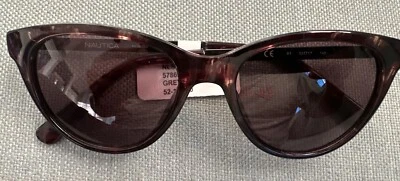 NEW Nautica Women's NLS6004 WM Rx'able Cat Eye Sunglasses Grey 52-17-140 - Image 1 of 3