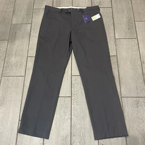 New Alan Flusser Mens 38x34 Gray Stretch Polyester Classic Fit Dress Pants NWT - Picture 1 of 12