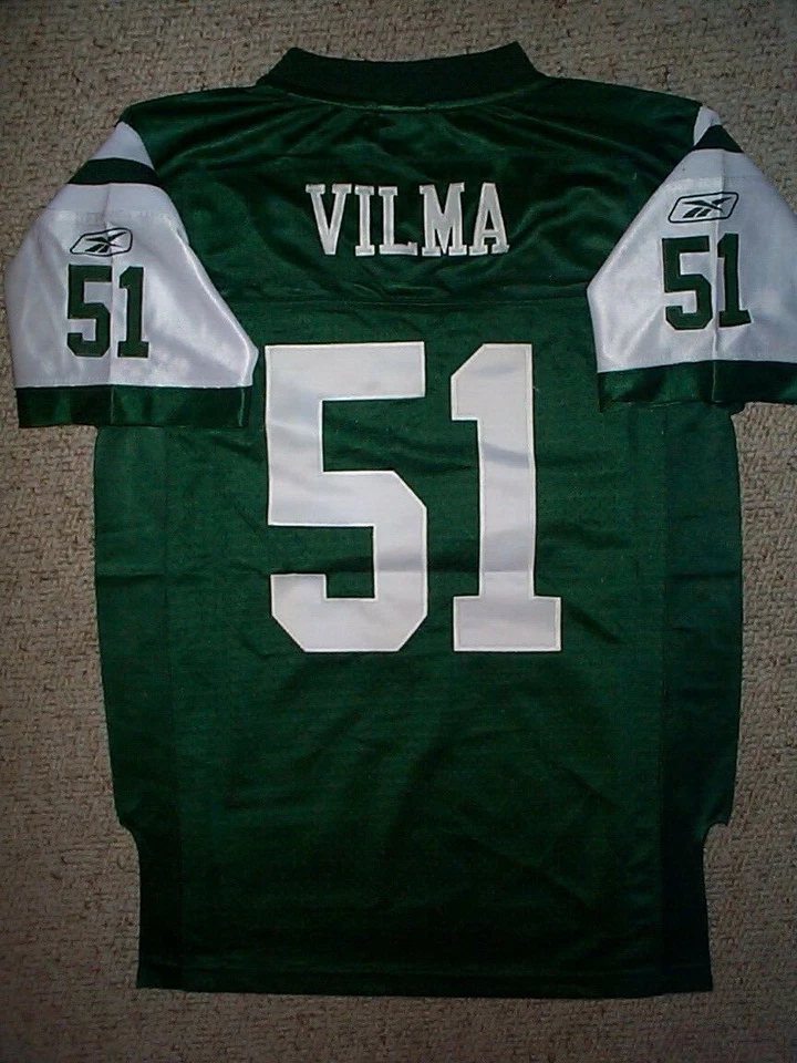 STITCHED/SEWN New York Jets JONATHAN VILMA nfl Jersey YOUTH KIDS BOYS (m-medium) - Image 1 of 4