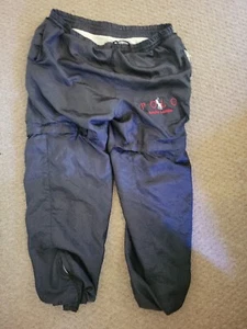 Vintage POLO ralph Lauren Booty Black 90s Transition Track Pants Zips sz M  - Picture 1 of 9