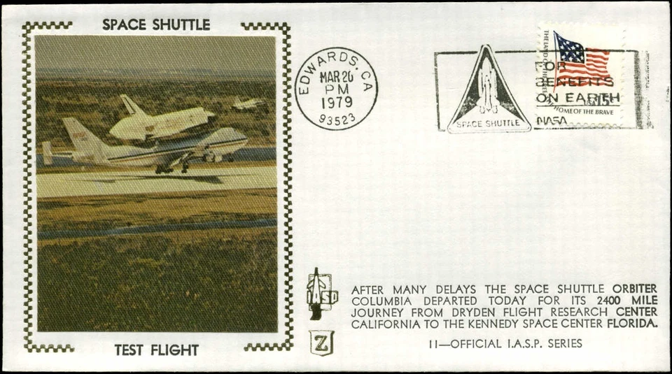 3/20/79 Shuttle Test Flight  "Z" Cachet Edwards, CA #11 in I.A.S.P. Series - Image 1 of 1