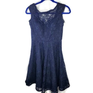 MoriLee by Madeline Gardner Navy Lace Bridesmaid Dress Size 6 - Picture 1 of 6