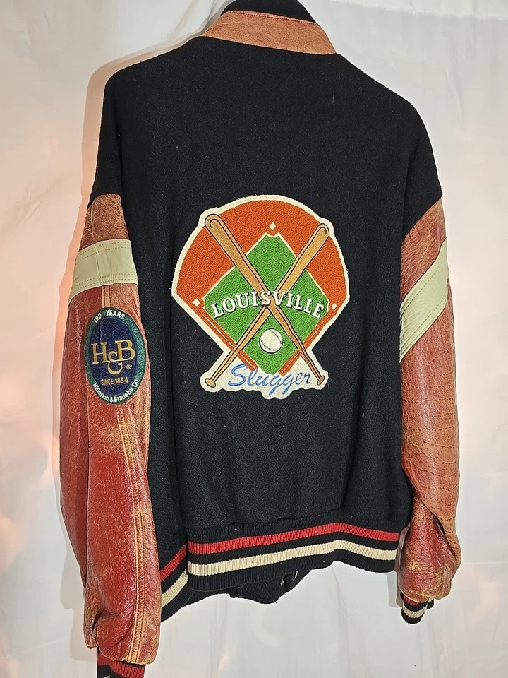 Vintage Louisville Slugger Wool and Leather Varsity Jacket Size Large - Image 1 of 4