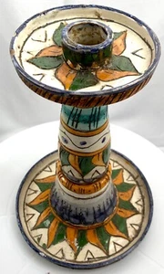 BEAUTIFUL MOROCCAN STANDING CERAMIC CANDLE HOLDER SIGNED -1381 (1962) 10"(H) v/g - Picture 1 of 6