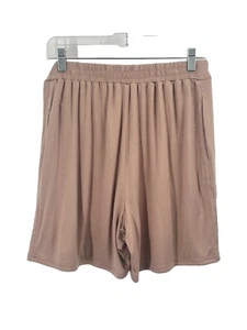 Leze the Label Shorts Tan Pull On Sz Womens Medium Stretch NWT - Picture 1 of 3