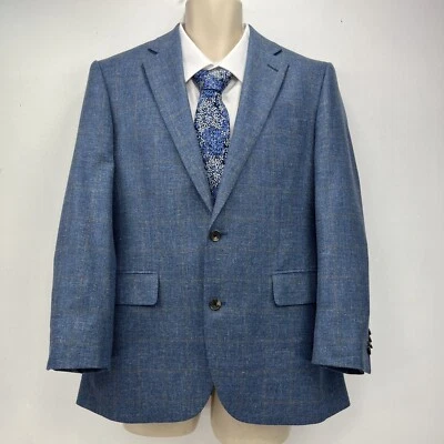 Chester Barrie куртка Blazer Великобритании 40-х синий чек Savile Row London шерсти шелк лен - Изображение 1 из 4