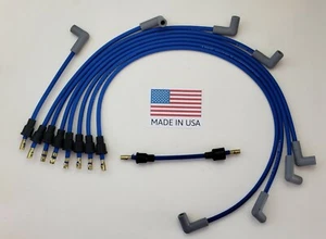 FORD FLATHEAD 239 255 1949-1953 8mm BLUE SPIRAL CORE SPARK PLUG WIRES USA MADE - Picture 1 of 1