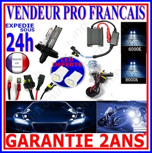 KIT DE CONVERSION XENON HID AMPOULE H4 8000K 35W LAMPE FEUX DE CROISEMENT PHARE - Picture 1 of 6