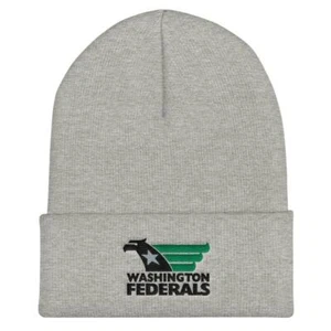 USFL Football Washington Federals Embroidered Cuffed Beanie Hat Cap Redskins New - Picture 1 of 10