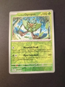 Máscara verde azulado Ogerpon 024/167 holograma inverso raro crepúsculo mascarada Pokémon juego de cartas coleccionables - Imagen 1 de 2