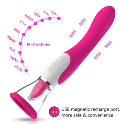Heated Sucking Vibrator Clit Sucker Nipple G-Spot Stimulator For Women Sex Toys - Image 1 of 4
